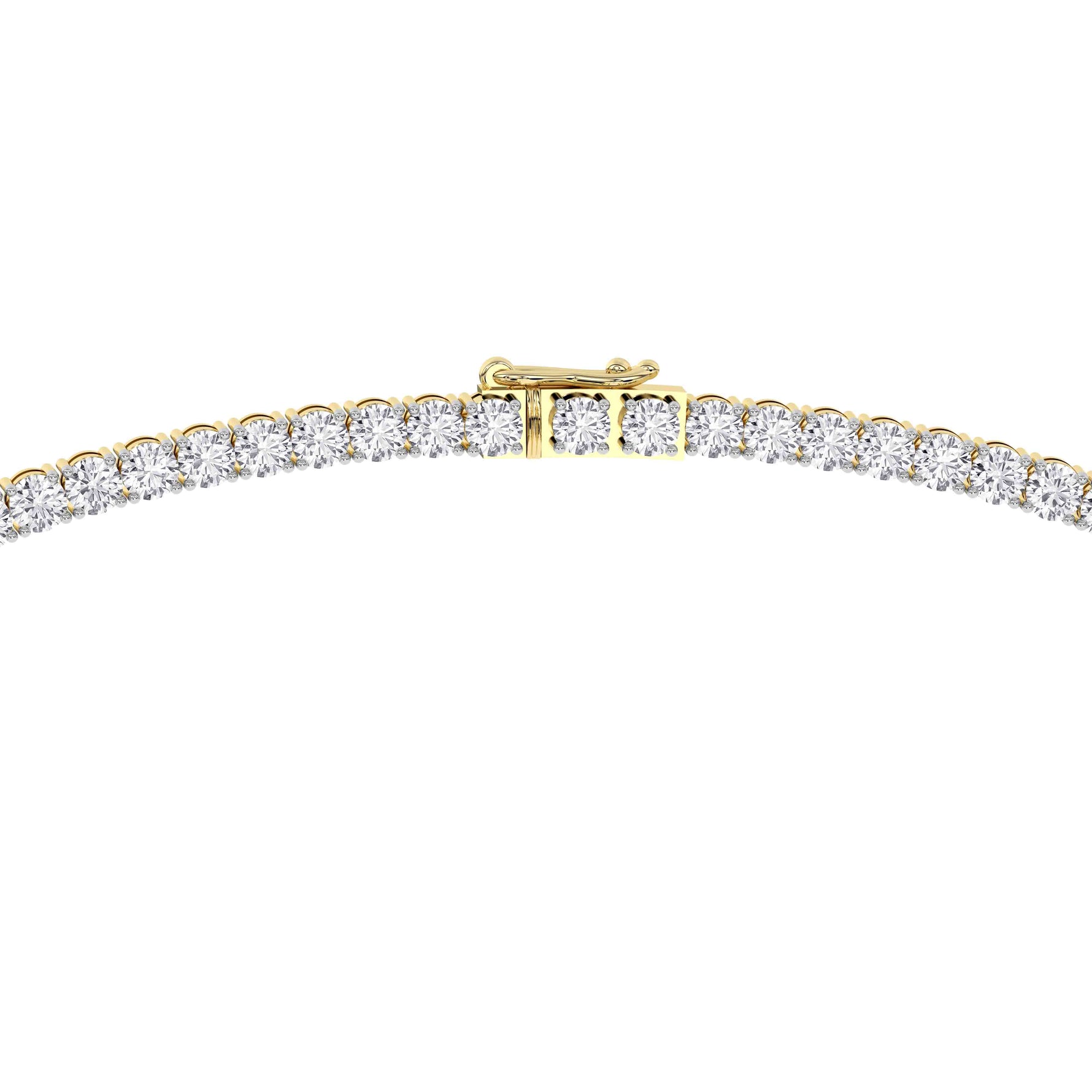 14K yellow Gold Tennis Necklace 15.00 CTW