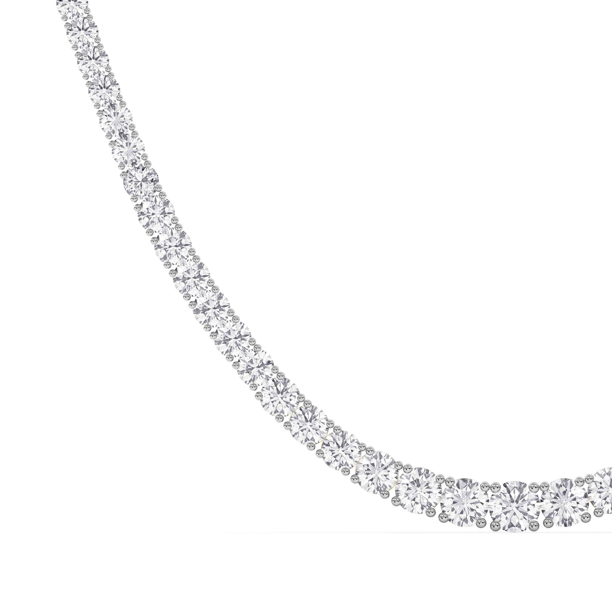 14K yellow Gold Tennis Necklace 20.00 CTW