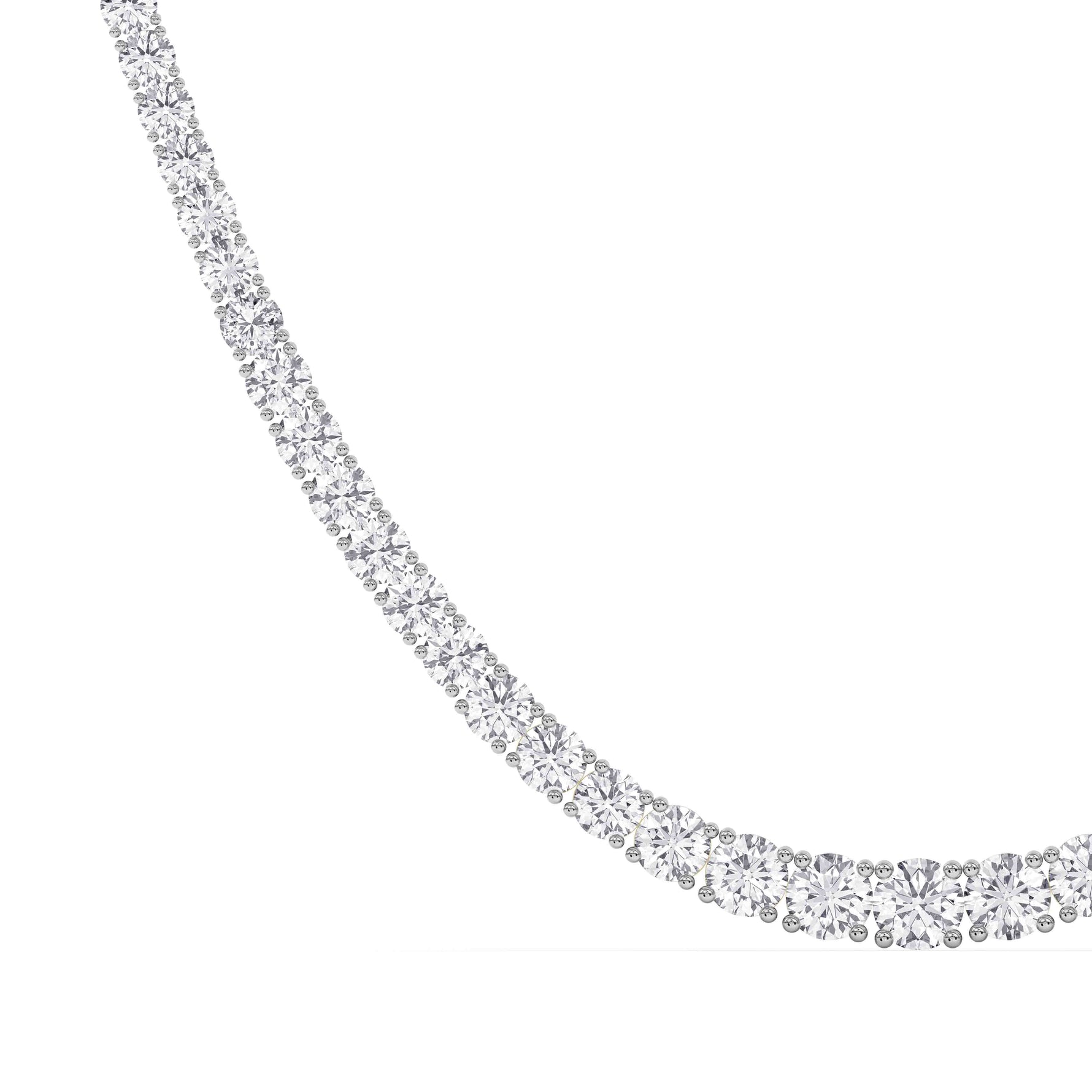 14K yellow Gold Tennis Necklace 20.00 CTW