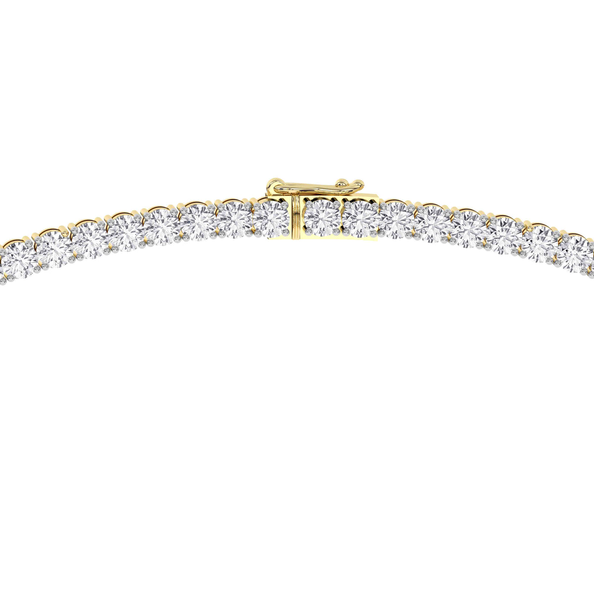 14K yellow Gold Tennis Necklace 20.00 CTW