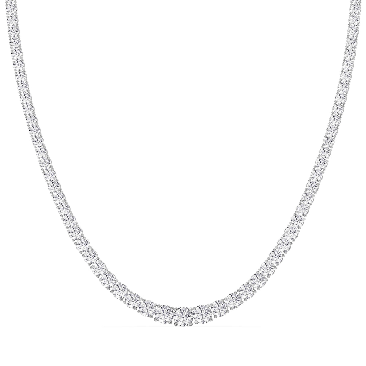 14K white Gold Tennis Necklace 25.00 CTW