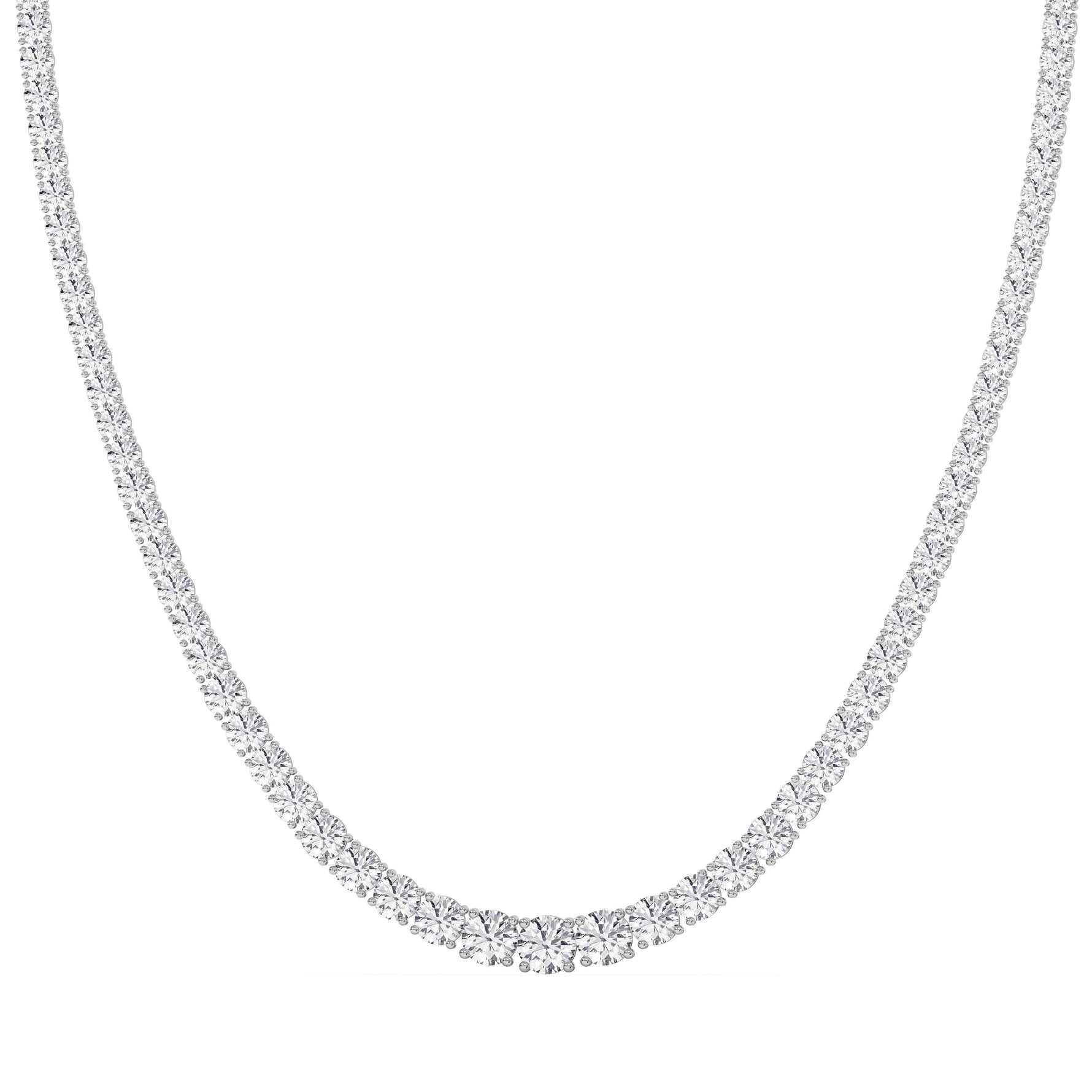 14K white Gold Tennis Necklace 25.00 CTW
