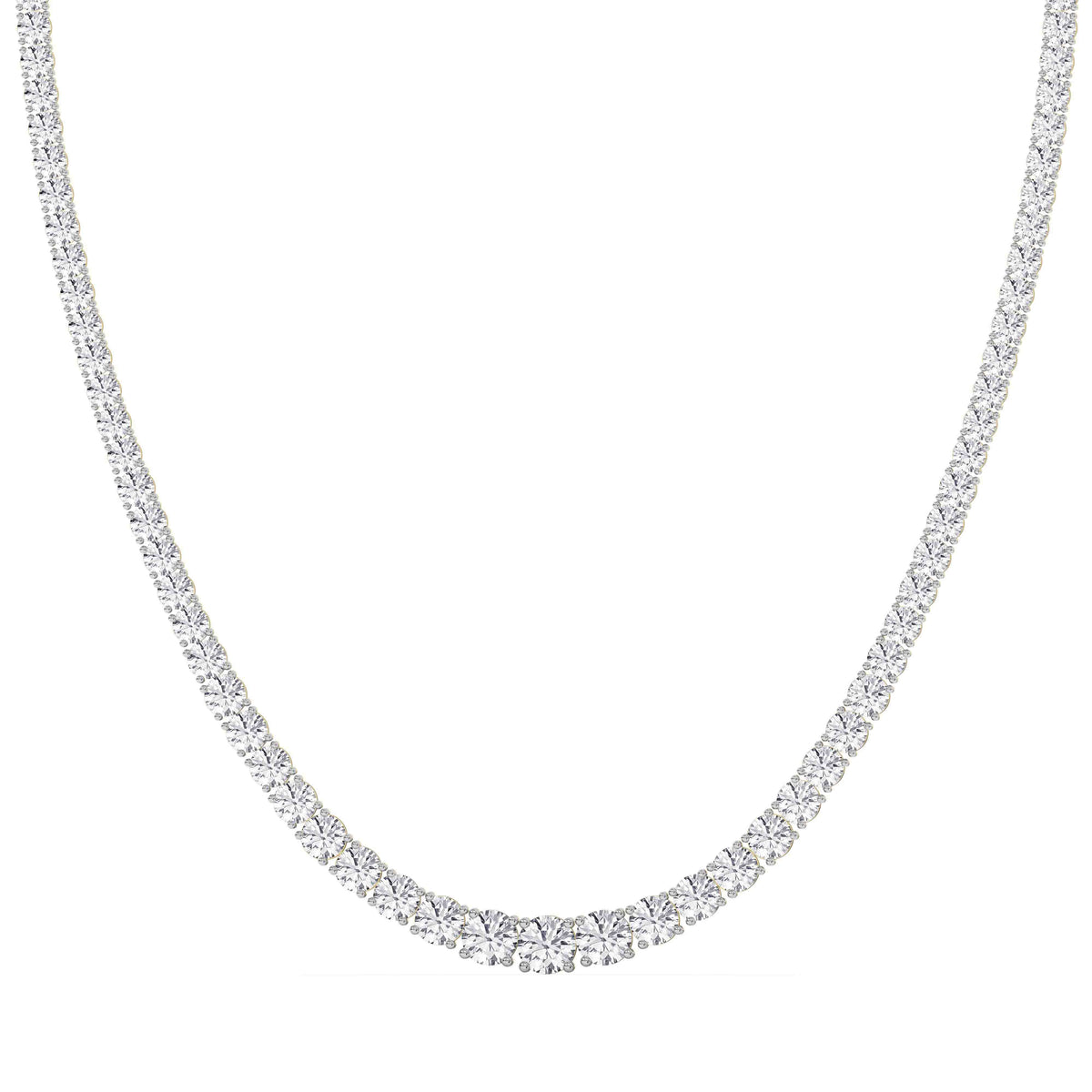14K yellow Gold Tennis Necklace 25.00 CTW