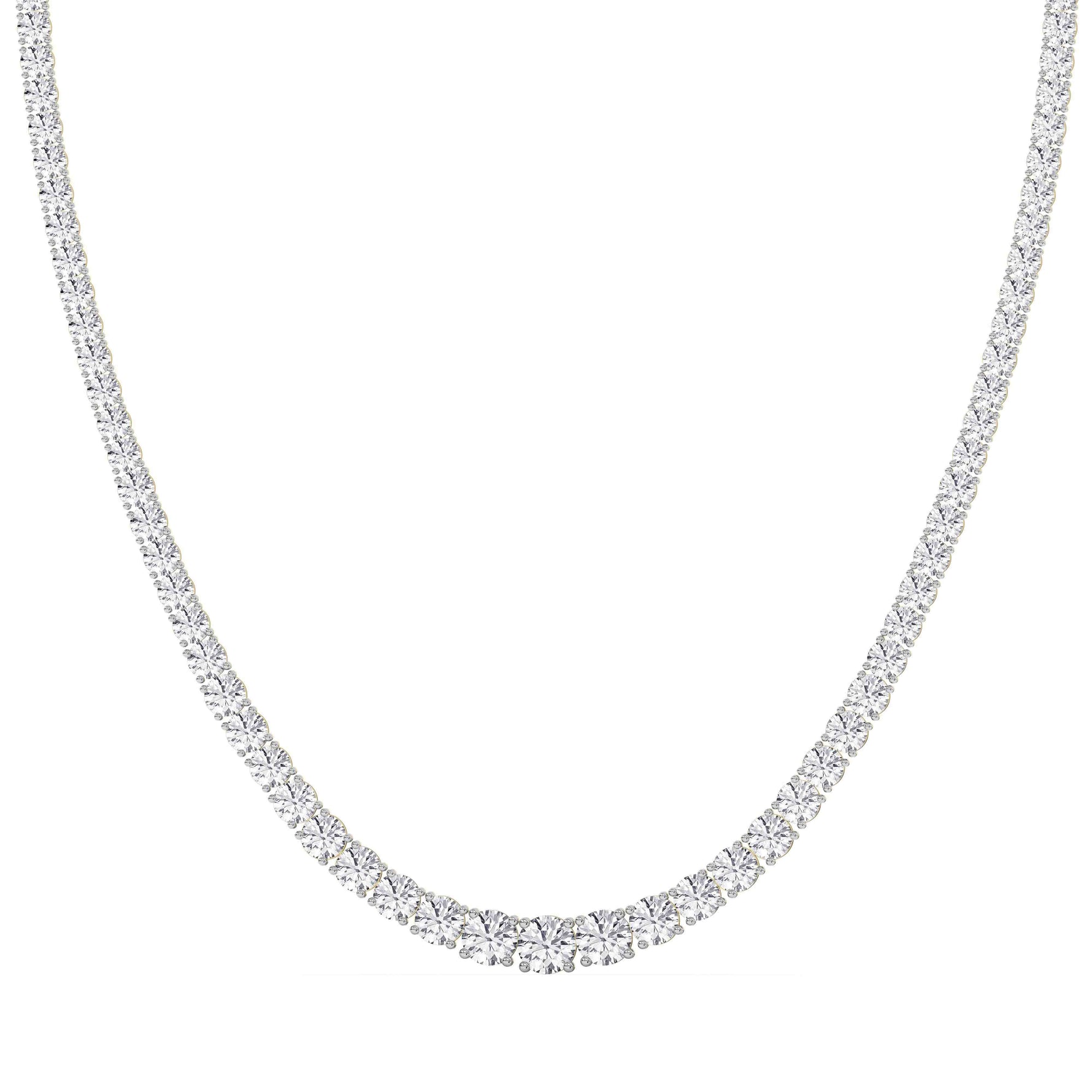 14K yellow Gold Tennis Necklace 25.00 CTW