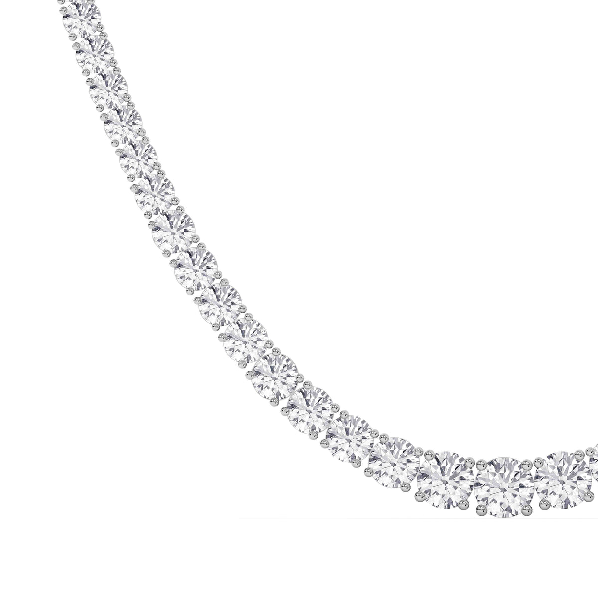 14K white Gold Tennis Necklace 25.00 CTW