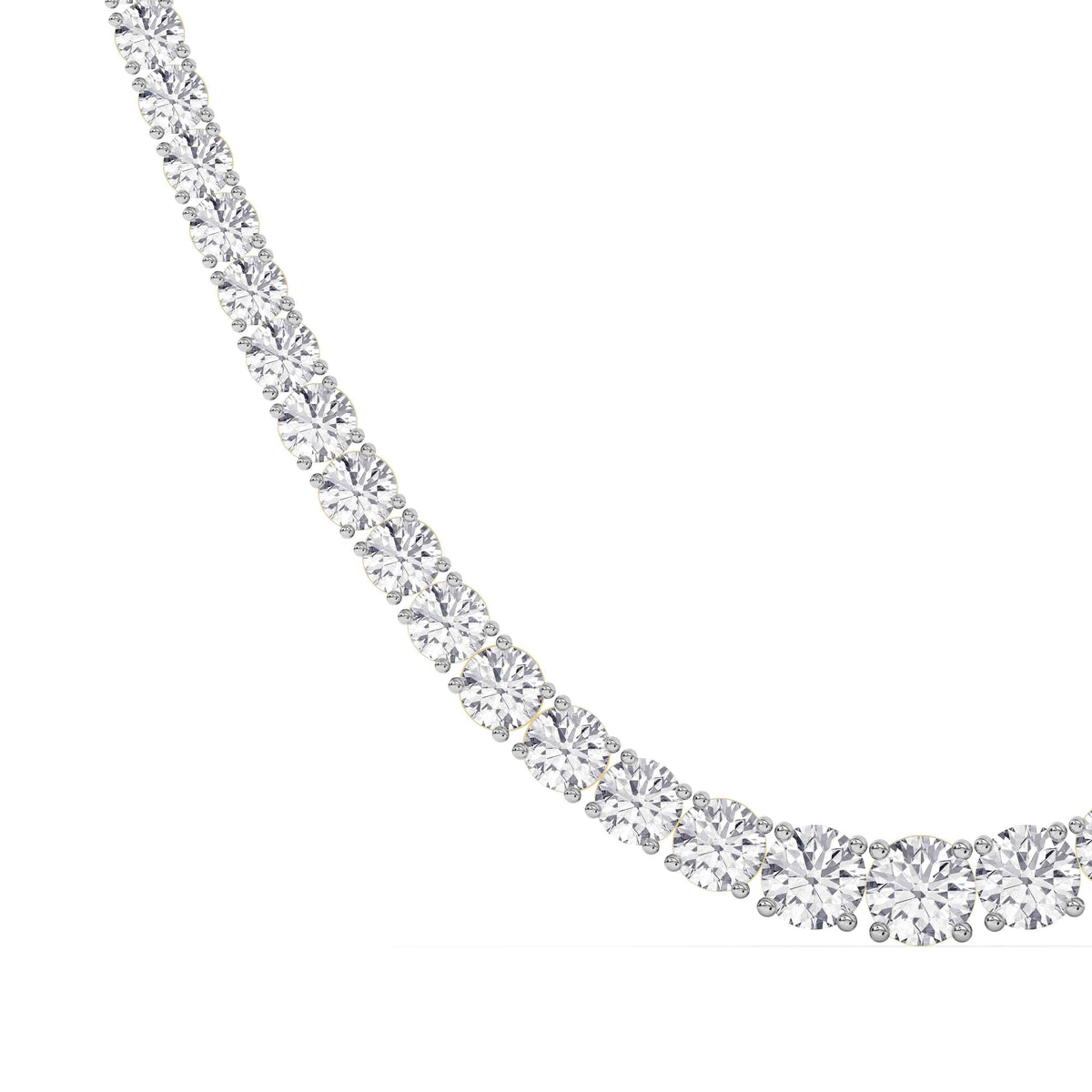 14K yellow Gold Tennis Necklace 25.00 CTW