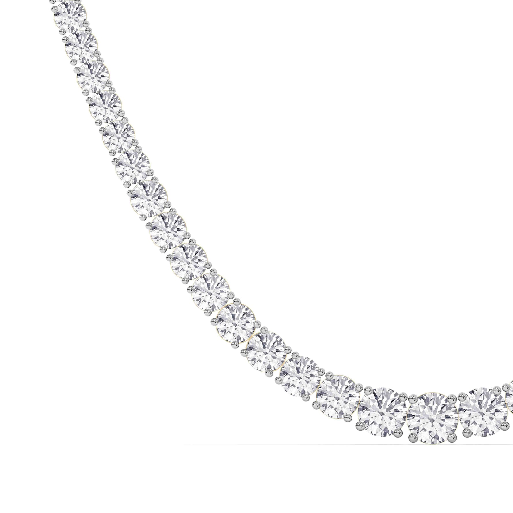 14K yellow Gold Tennis Necklace 25.00 CTW