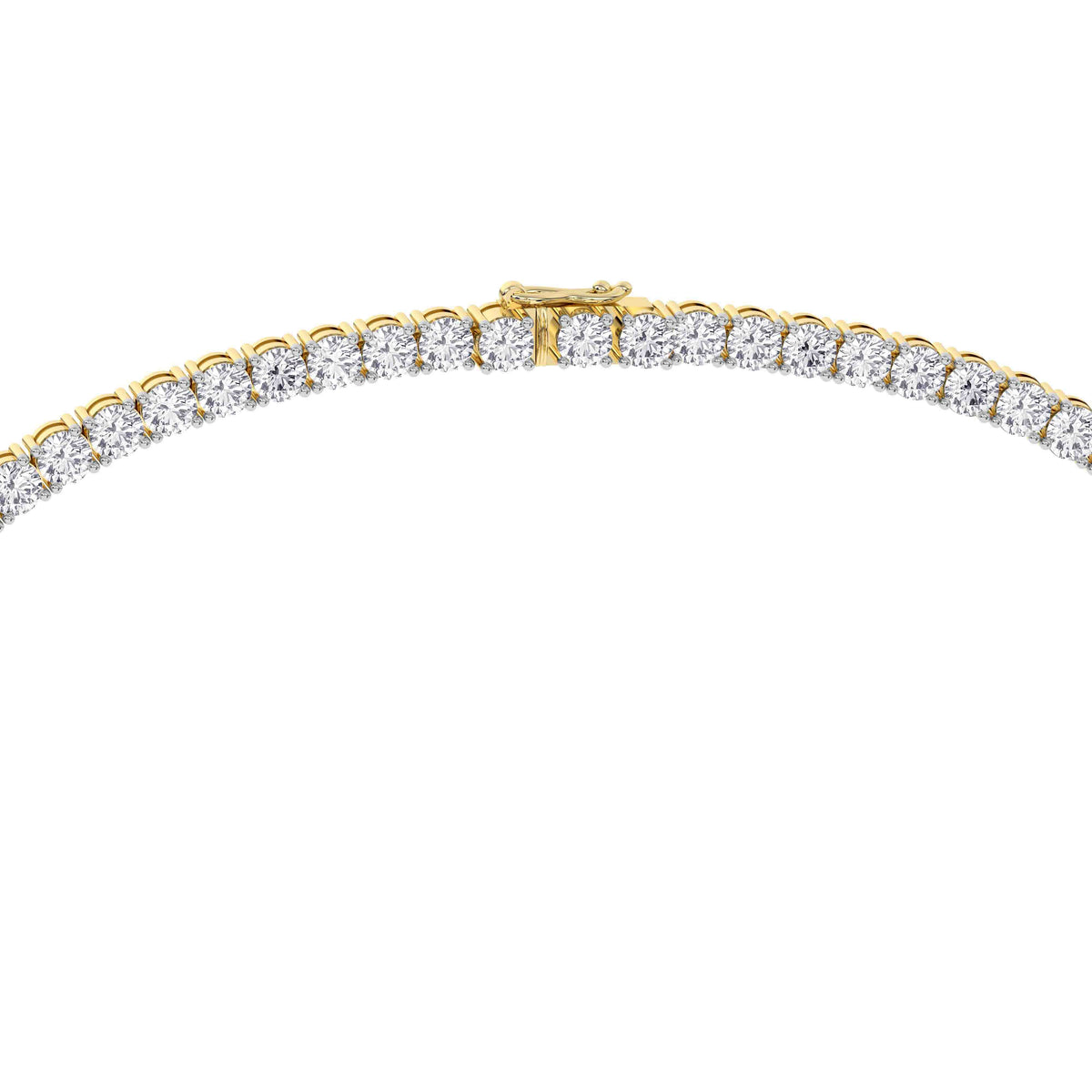 14K yellow Gold Tennis Necklace 25.00 CTW