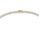 14K yellow Gold Tennis Necklace 25.00 CTW