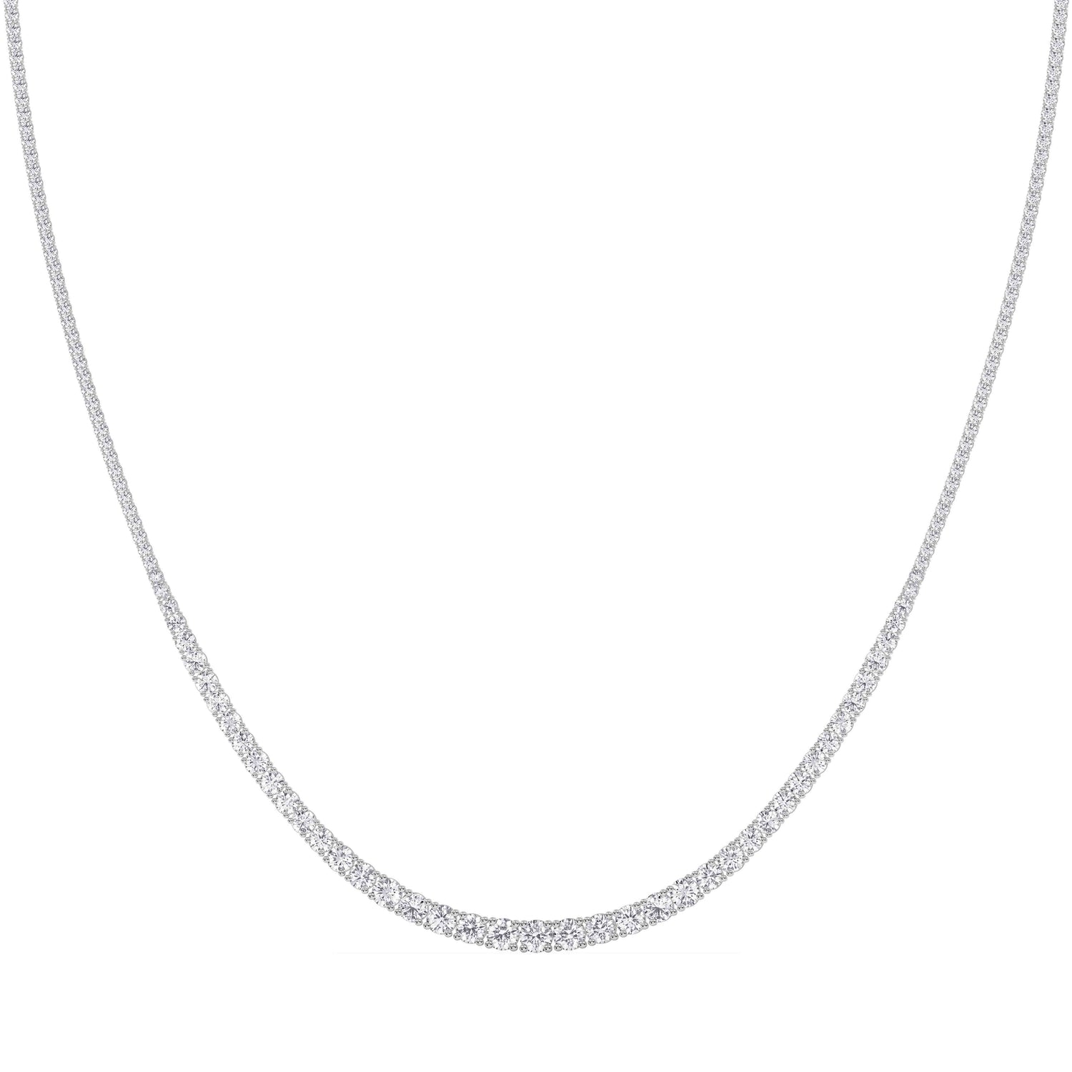 14K white Gold Tennis Necklace 5.00 CTW