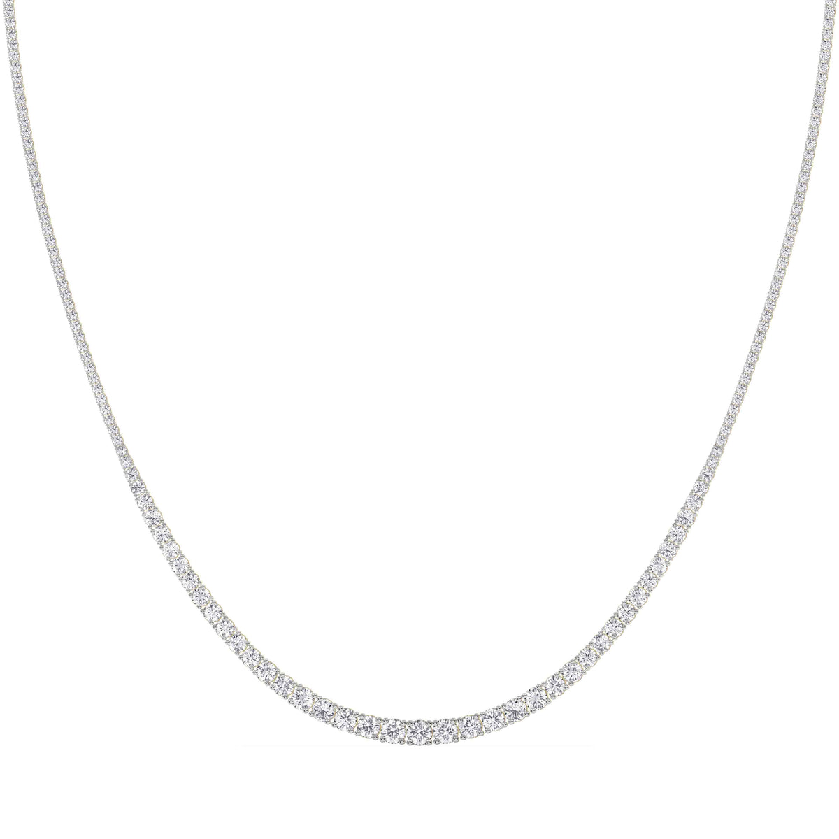 14K yellow Gold Tennis Necklace 5.00 CTW