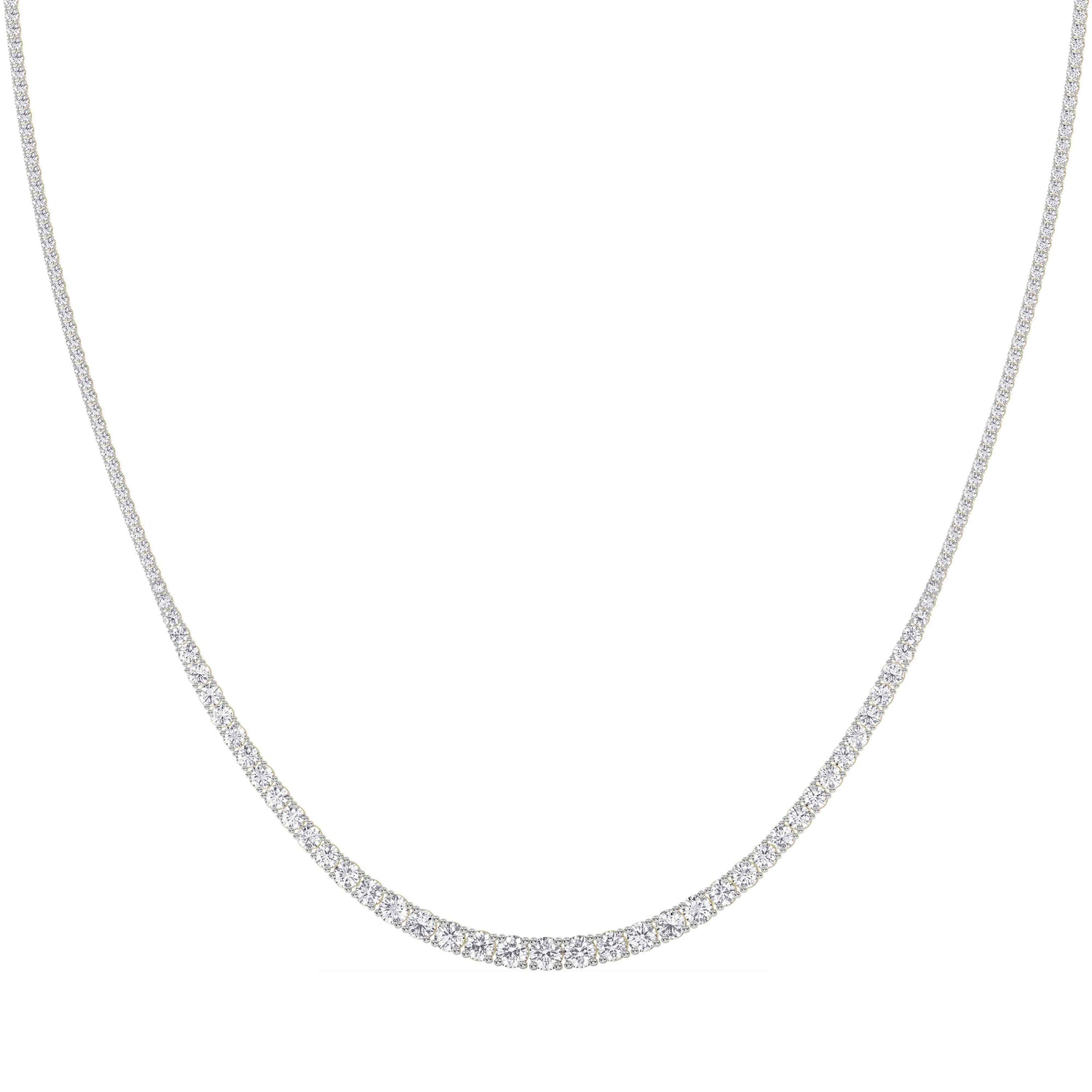 14K yellow Gold Tennis Necklace 5.00 CTW
