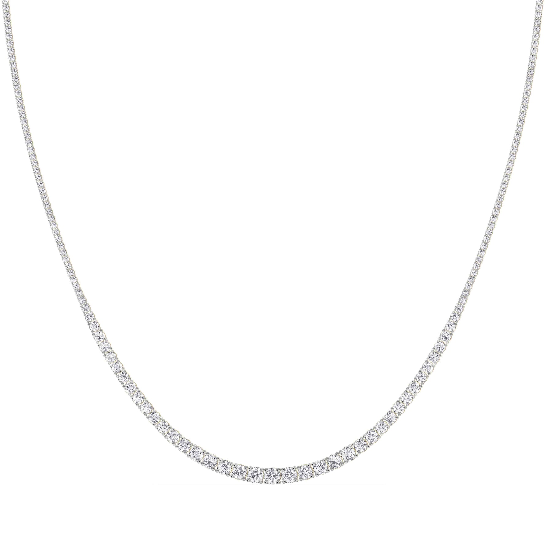 14K yellow Gold Tennis Necklace 5.00 CTW