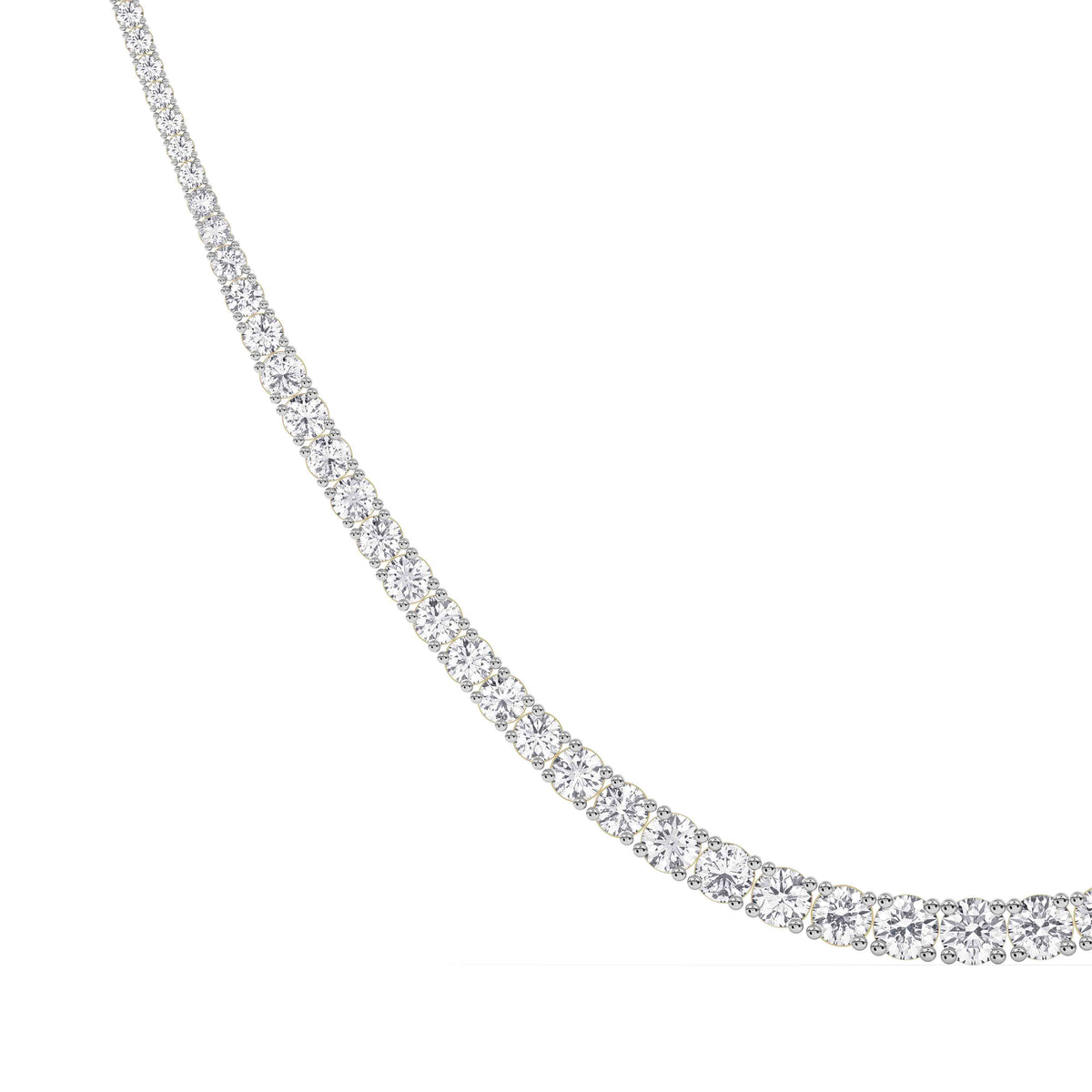 14K yellow Gold Tennis Necklace 5.00 CTW