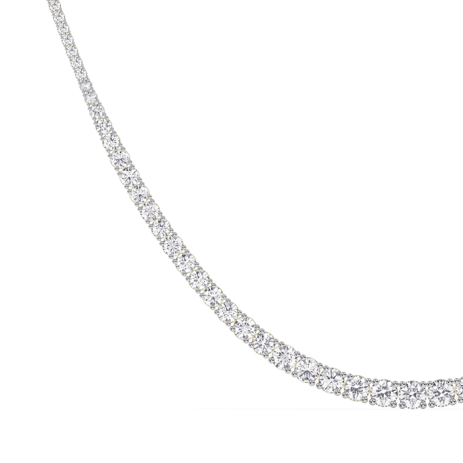 14K yellow Gold Tennis Necklace 5.00 CTW