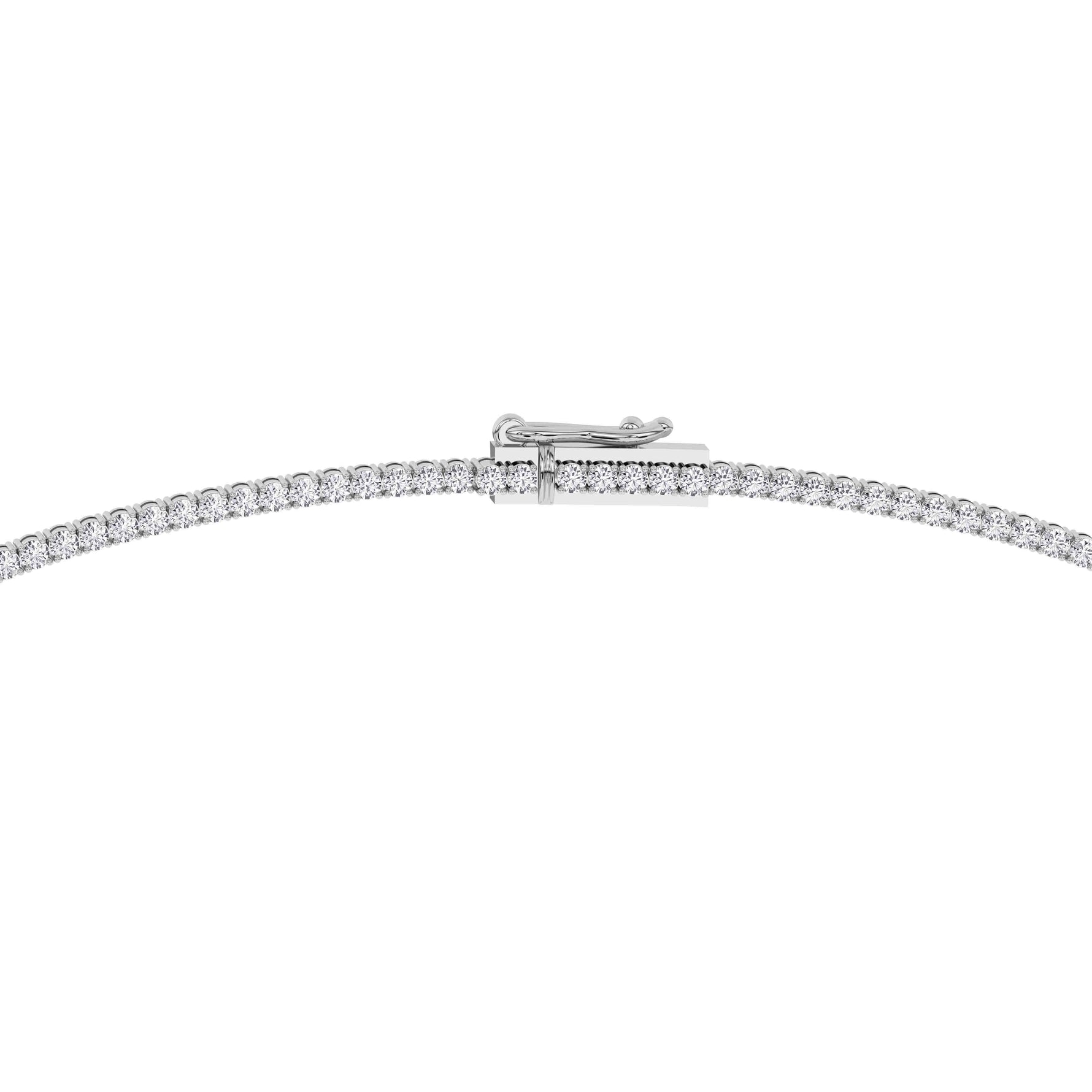 14K white Gold Tennis Necklace 5.00 CTW