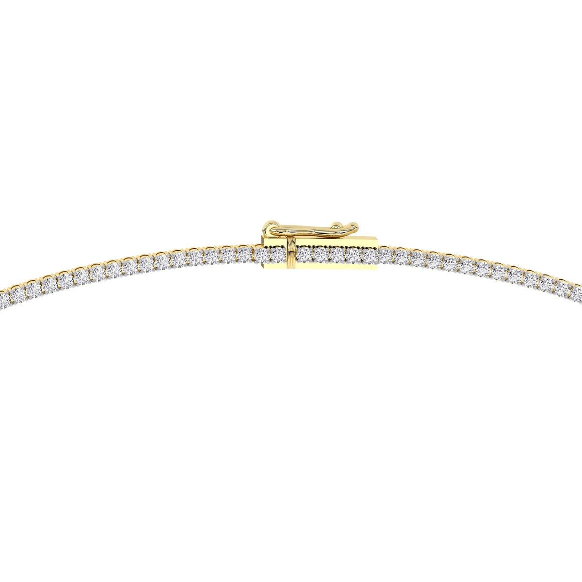 14K yellow Gold Tennis Necklace 5.00 CTW