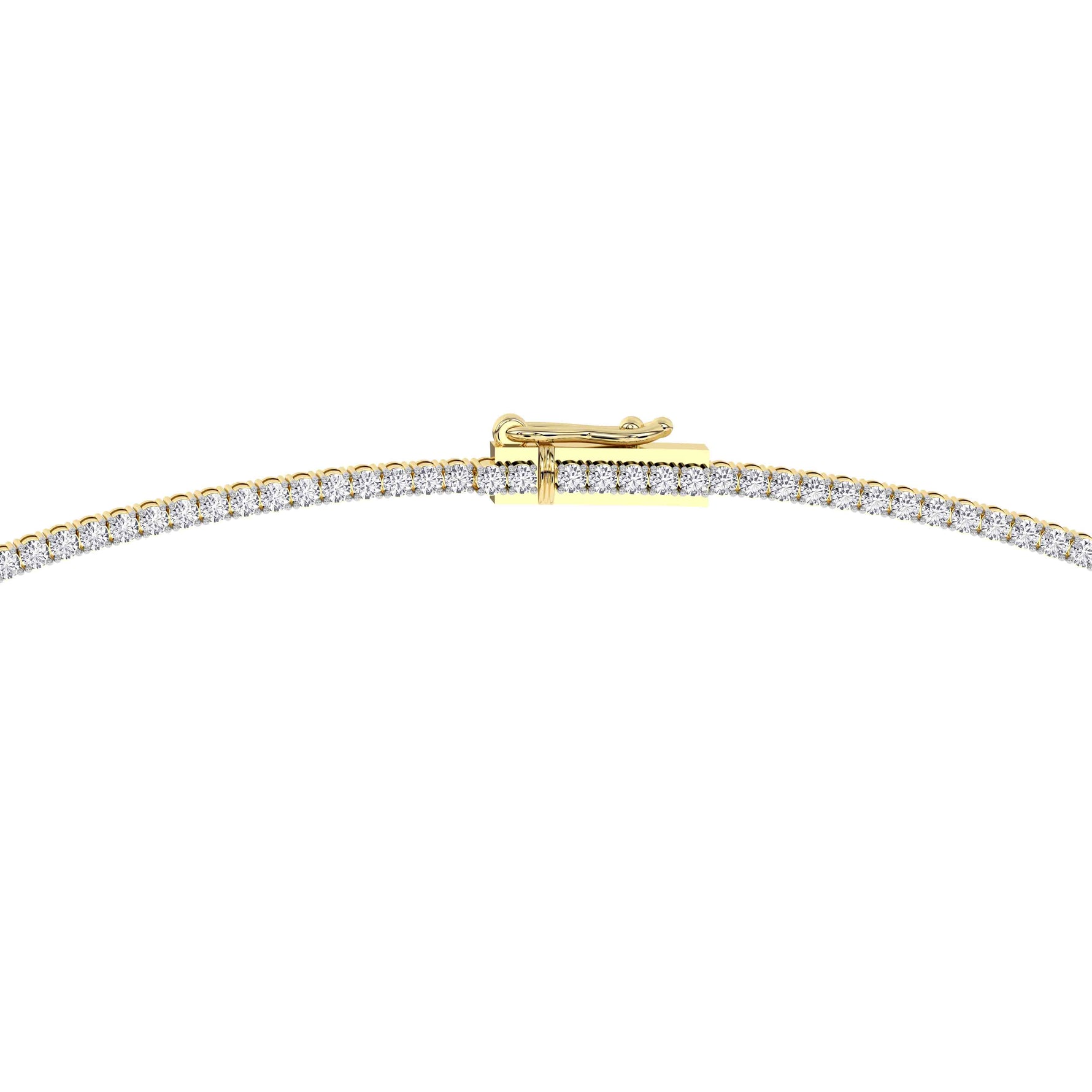 14K yellow Gold Tennis Necklace 5.00 CTW