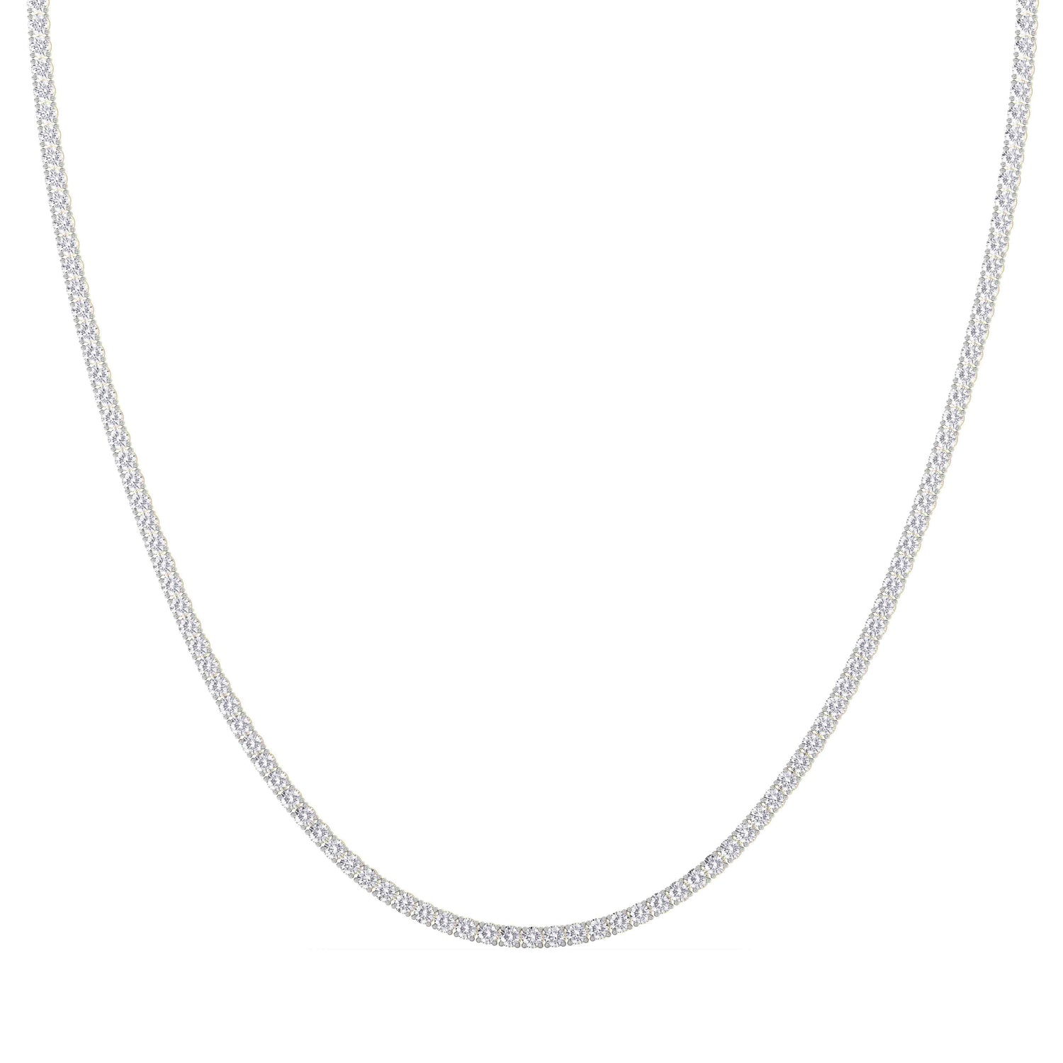14K yellow Gold Tennis Necklace 10.00 CTW