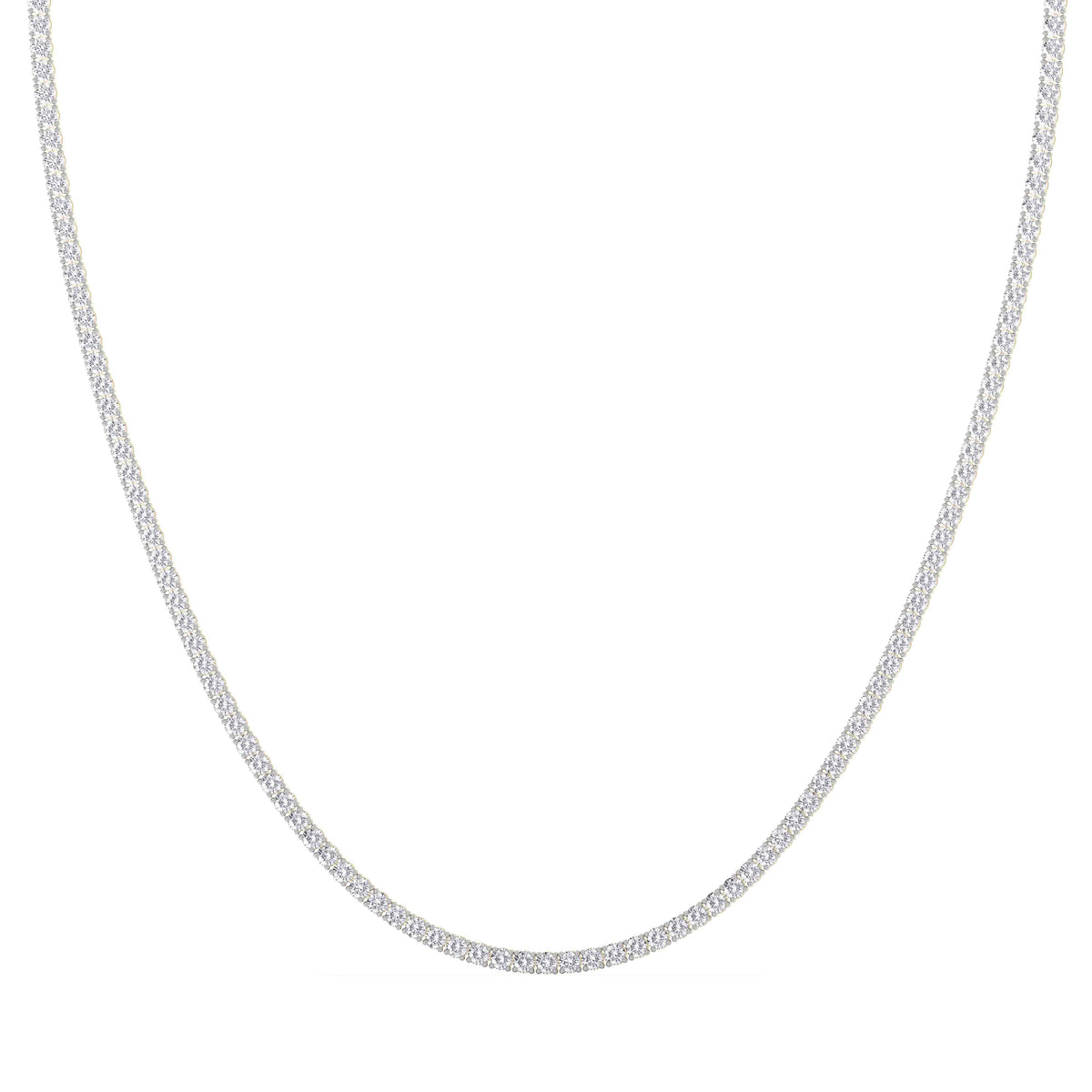 14K yellow Gold Tennis Necklace 10.00 CTW