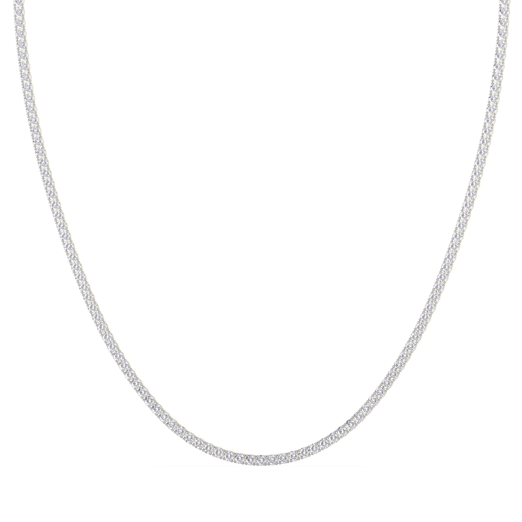 14K yellow Gold Tennis Necklace 10.00 CTW