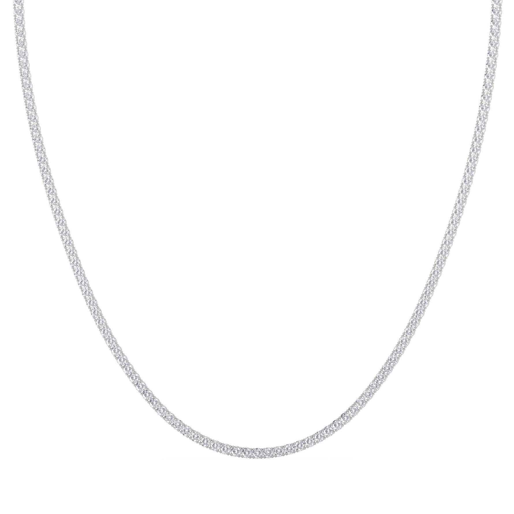 14K white Gold Tennis Necklace 10.00 CTW
