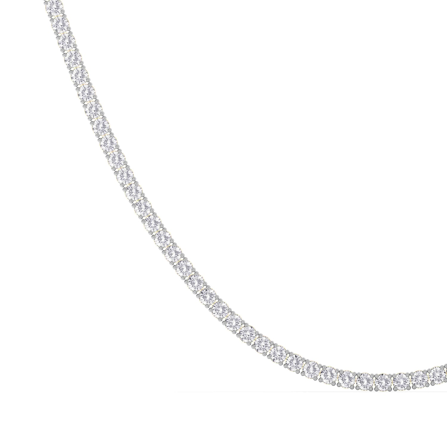 14K yellow Gold Tennis Necklace 10.00 CTW
