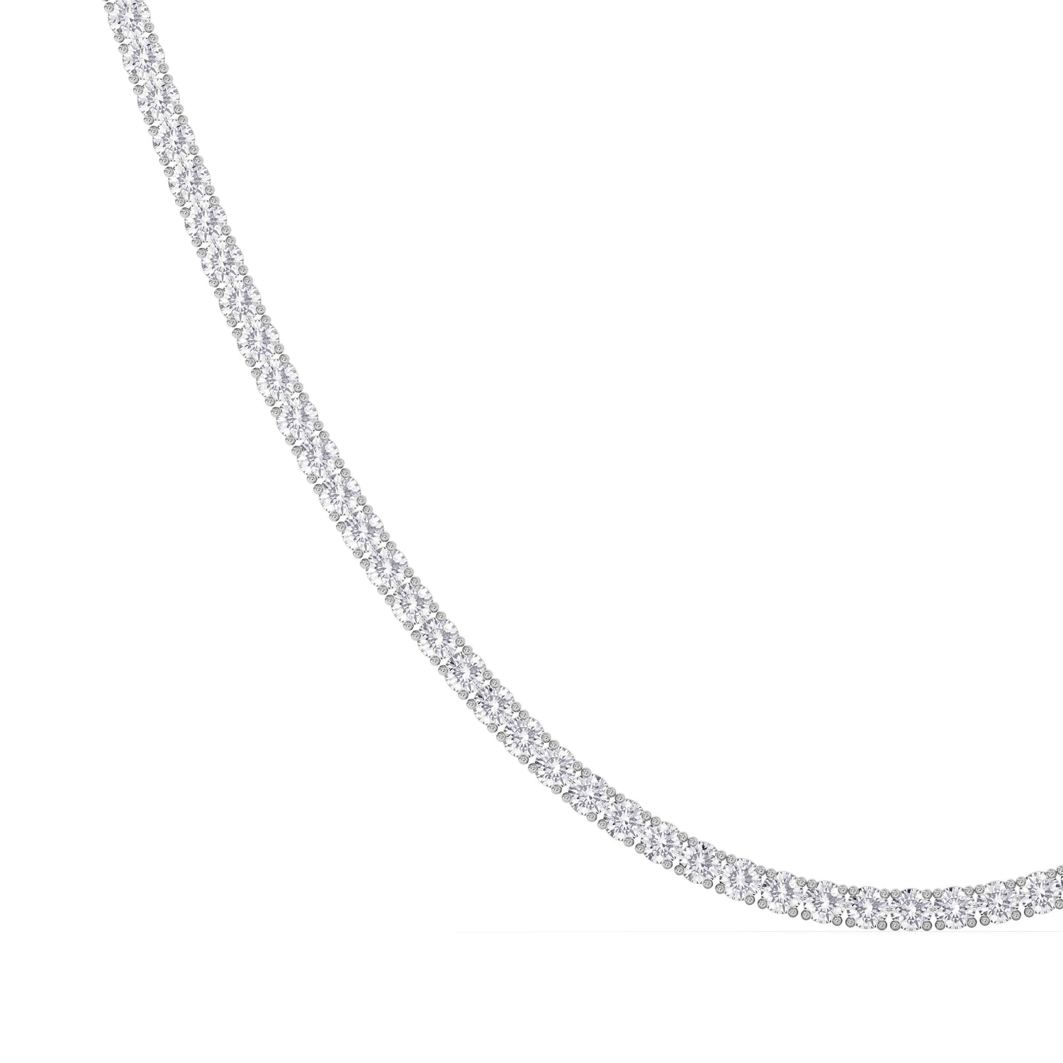14K white Gold Tennis Necklace 10.00 CTW