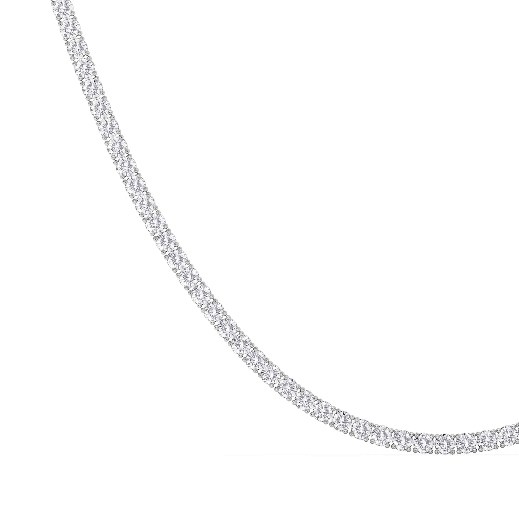 14K white Gold Tennis Necklace 10.00 CTW