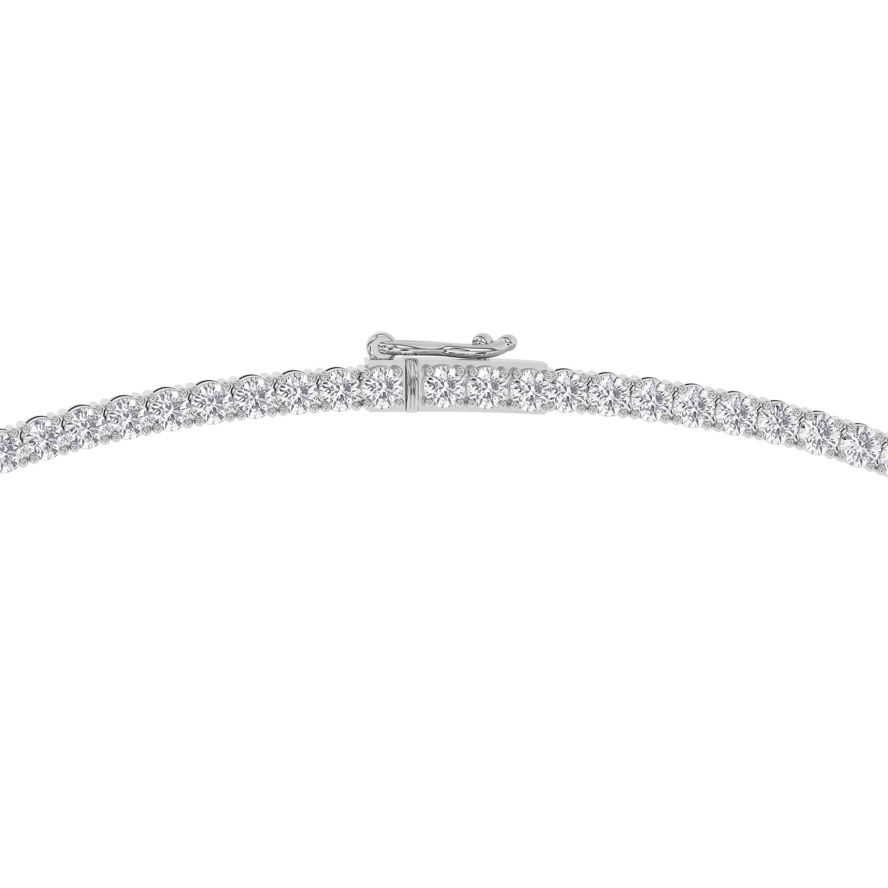 14K white Gold Tennis Necklace 10.00 CTW