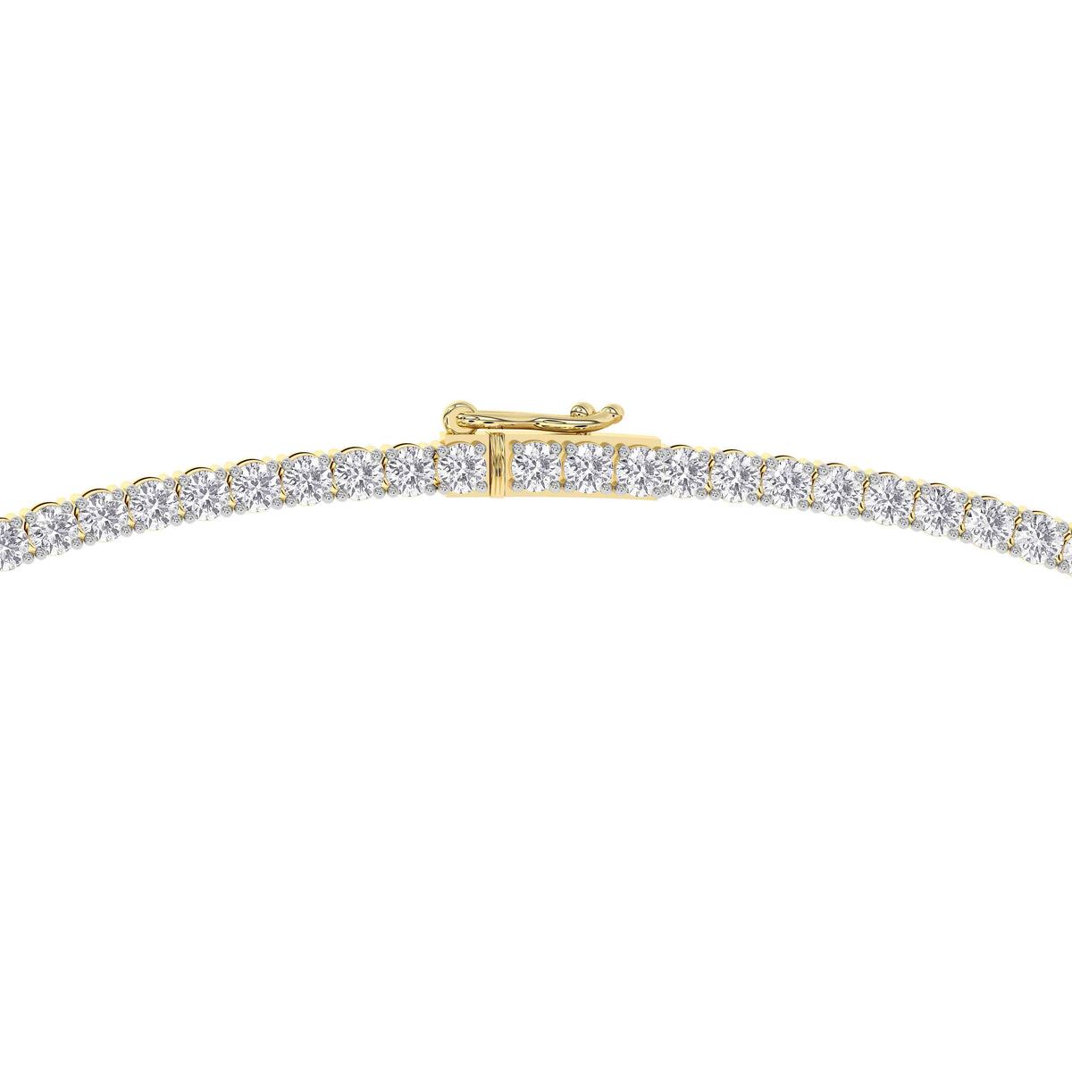 14K yellow Gold Tennis Necklace 10.00 CTW