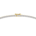 14K yellow Gold Tennis Necklace 10.00 CTW