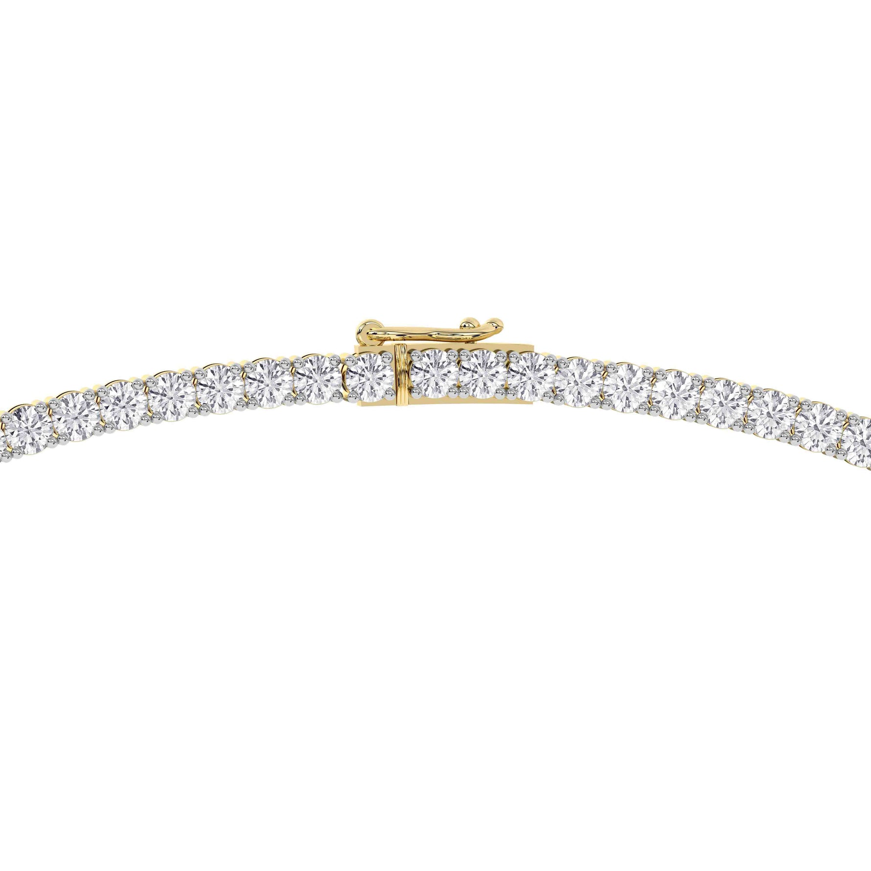 14K yellow Gold Tennis Necklace 15.00 CTW