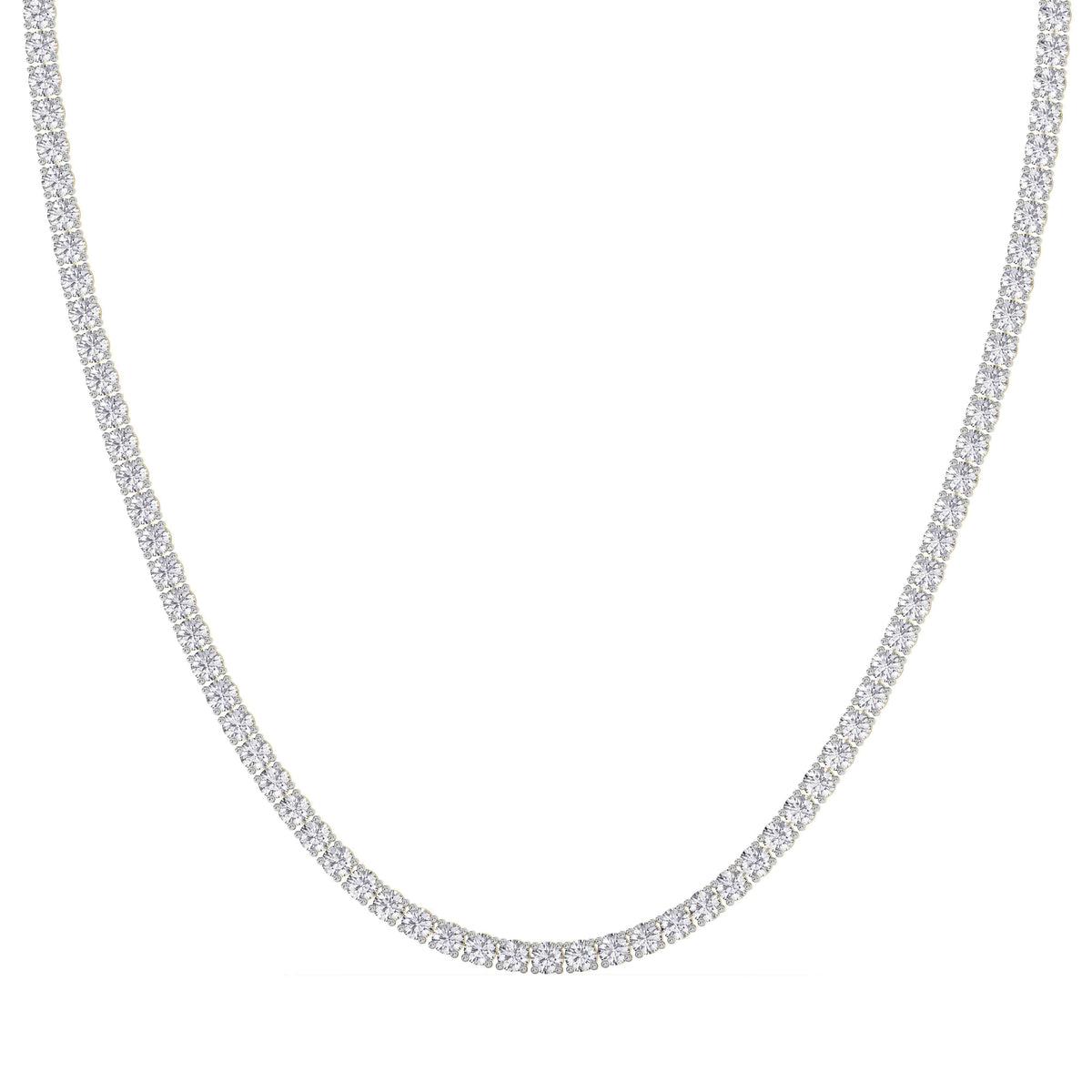 14K yellow Gold Tennis Necklace 20.00 CTW