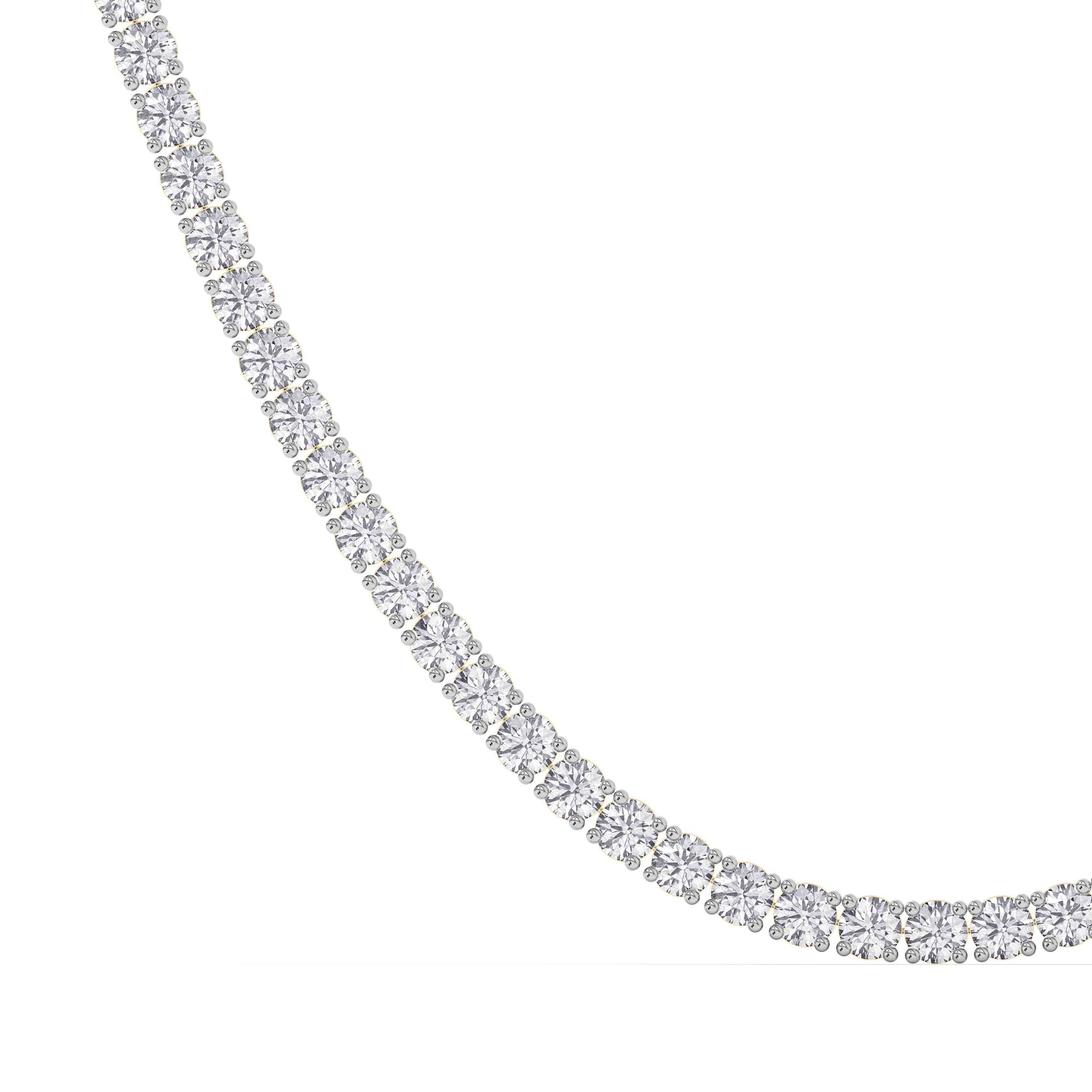 14K yellow Gold Tennis Necklace 20.00 CTW