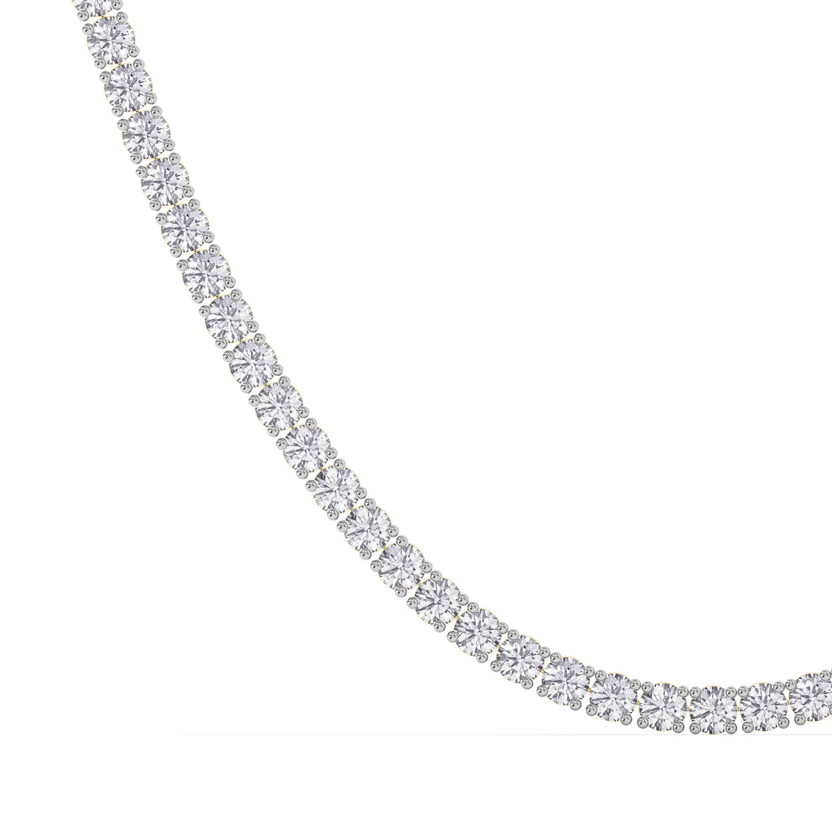 14K yellow Gold Tennis Necklace 20.00 CTW
