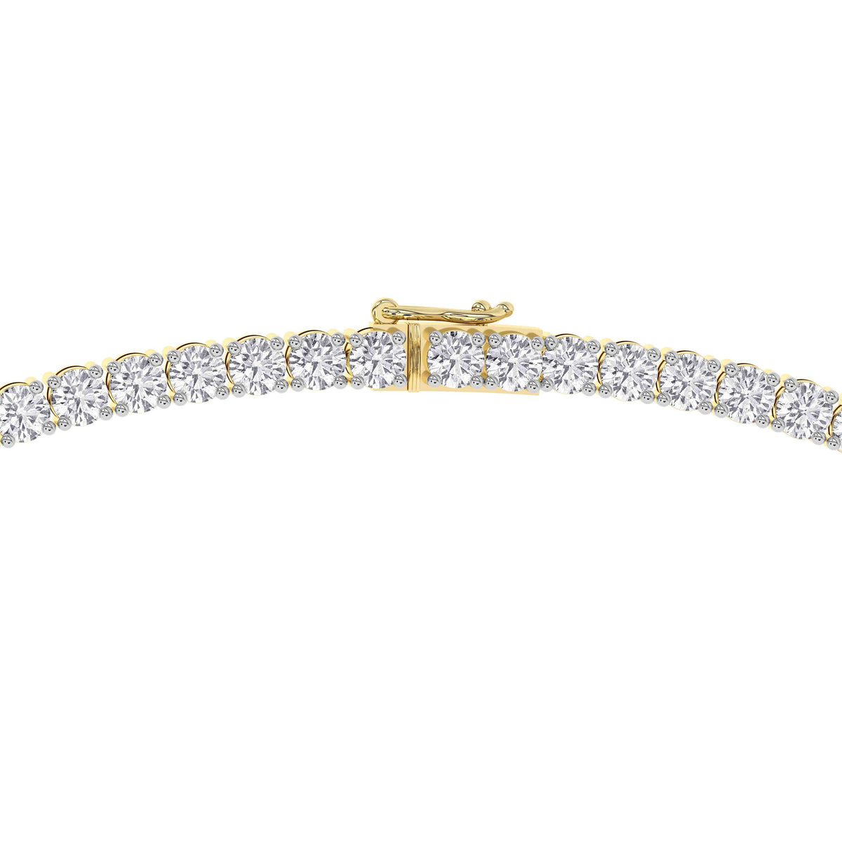14K yellow Gold Tennis Necklace 20.00 CTW