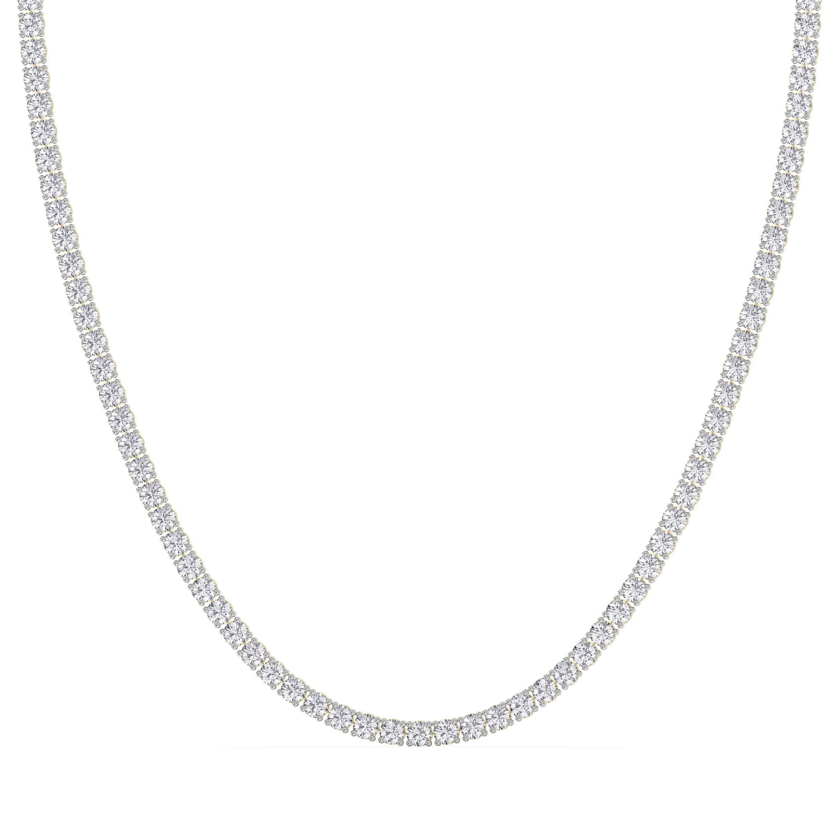 14K yellow Gold Tennis Necklace 25.00 CTW