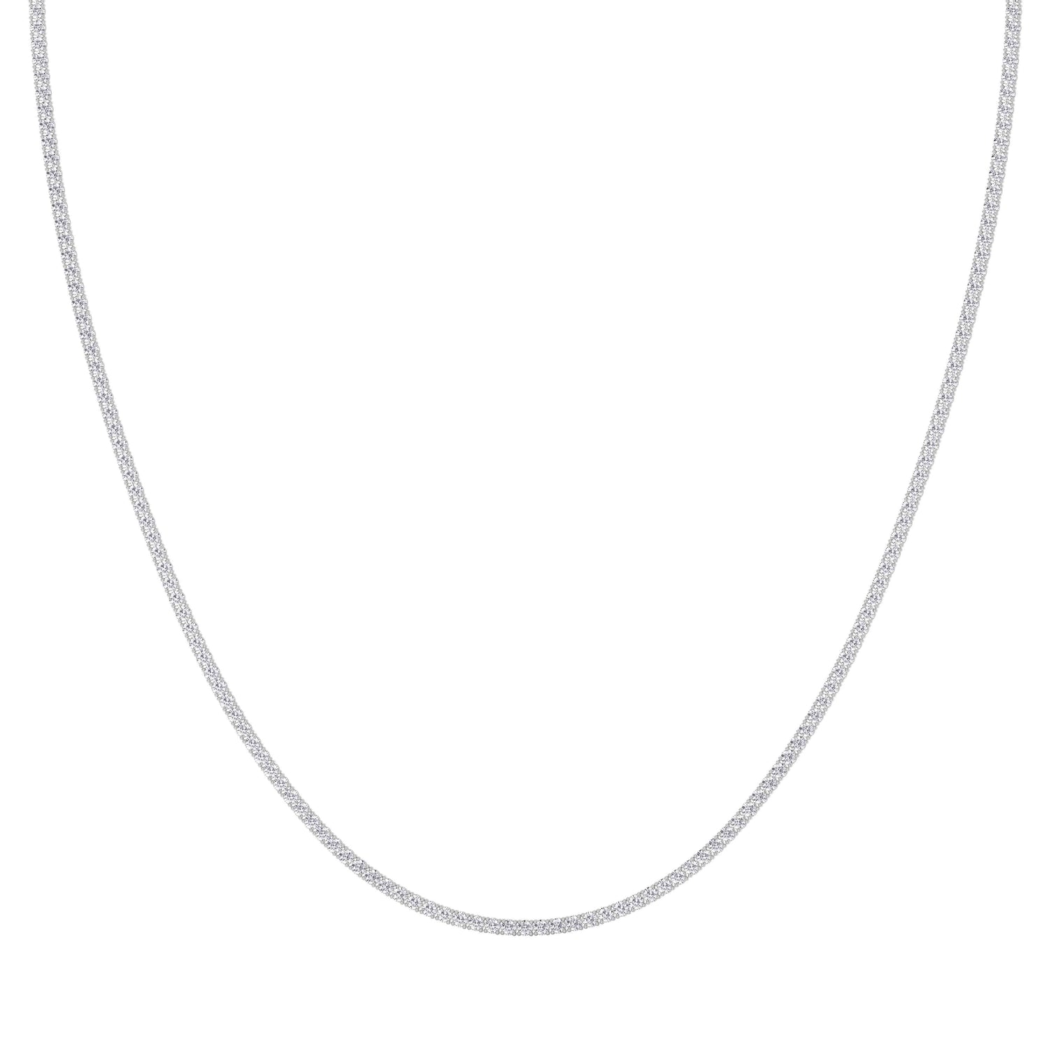 14K white Gold Tennis Necklace 5.00 CTW