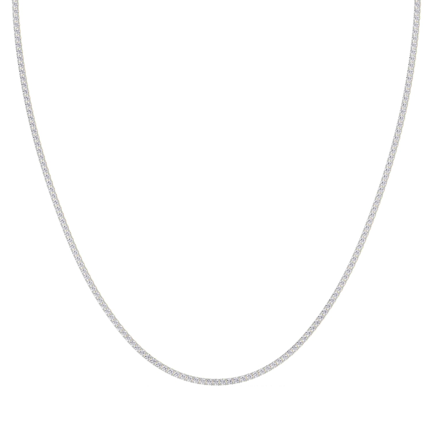14K yellow Gold Tennis Necklace 5.00 CTW