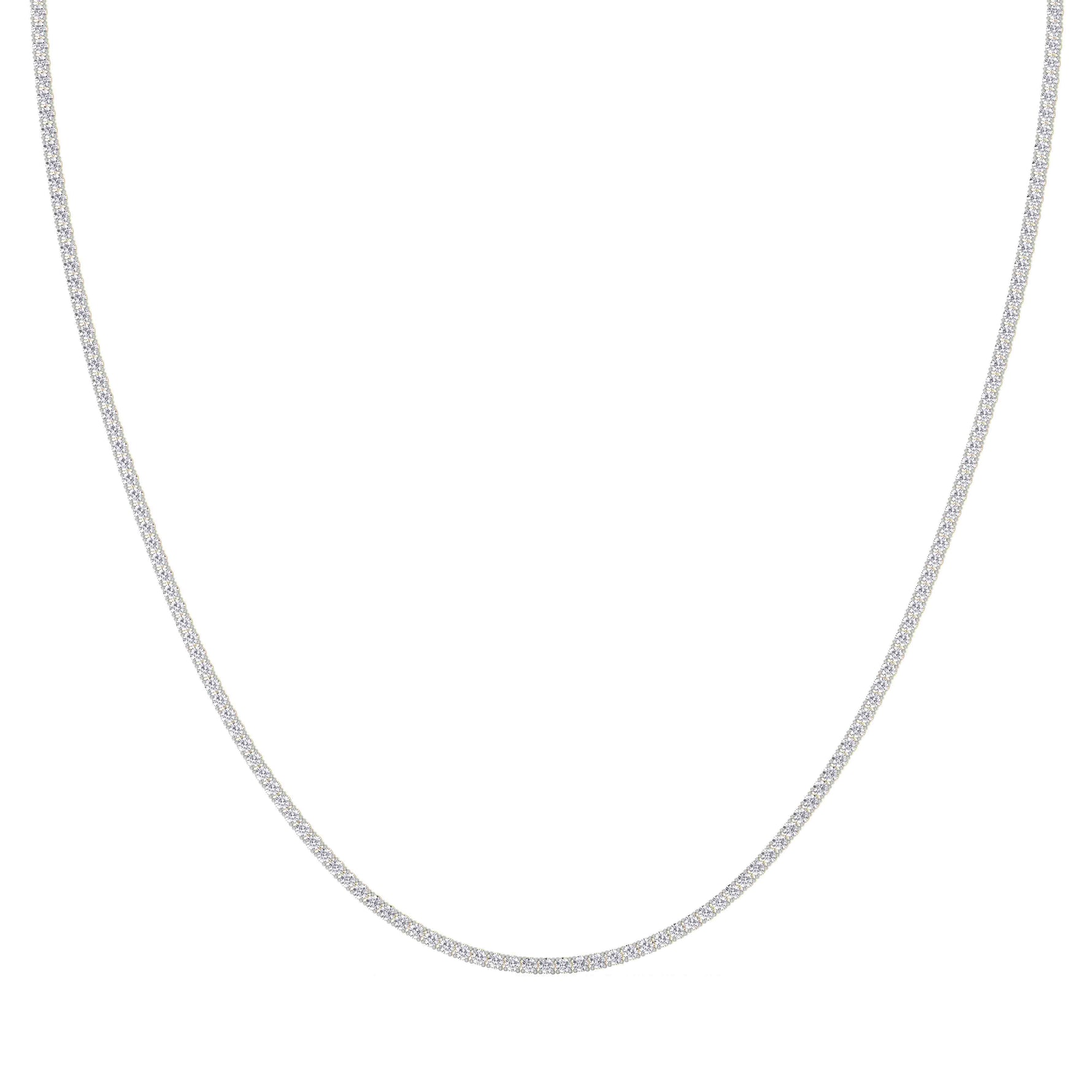 14K yellow Gold Tennis Necklace 5.00 CTW