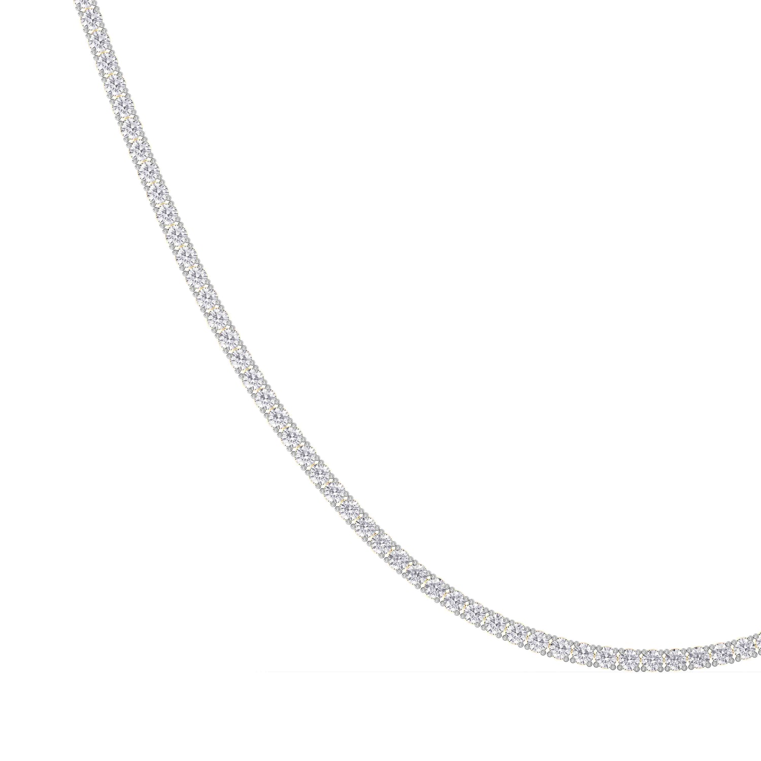 14K yellow Gold Tennis Necklace 5.00 CTW