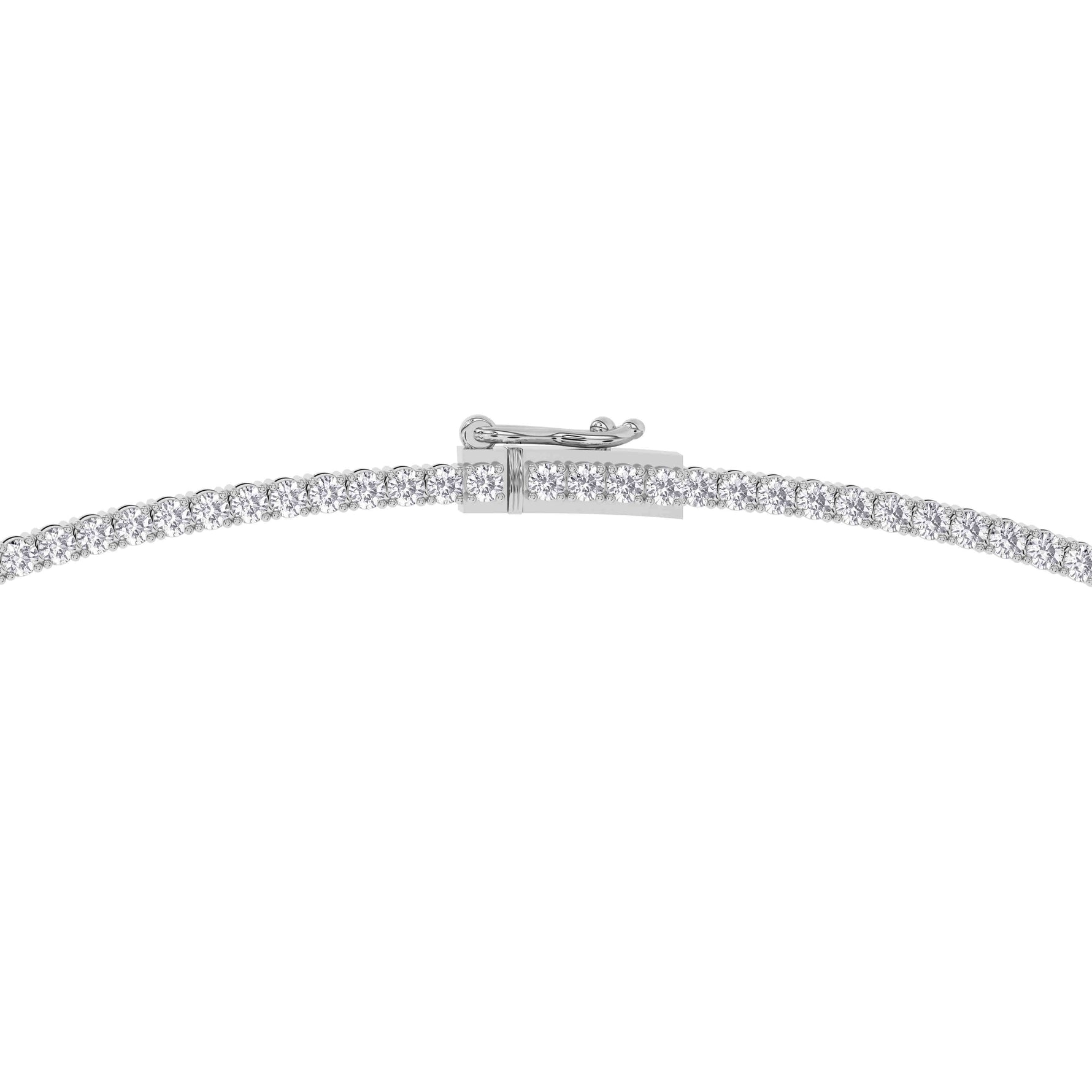 14K white Gold Tennis Necklace 5.00 CTW