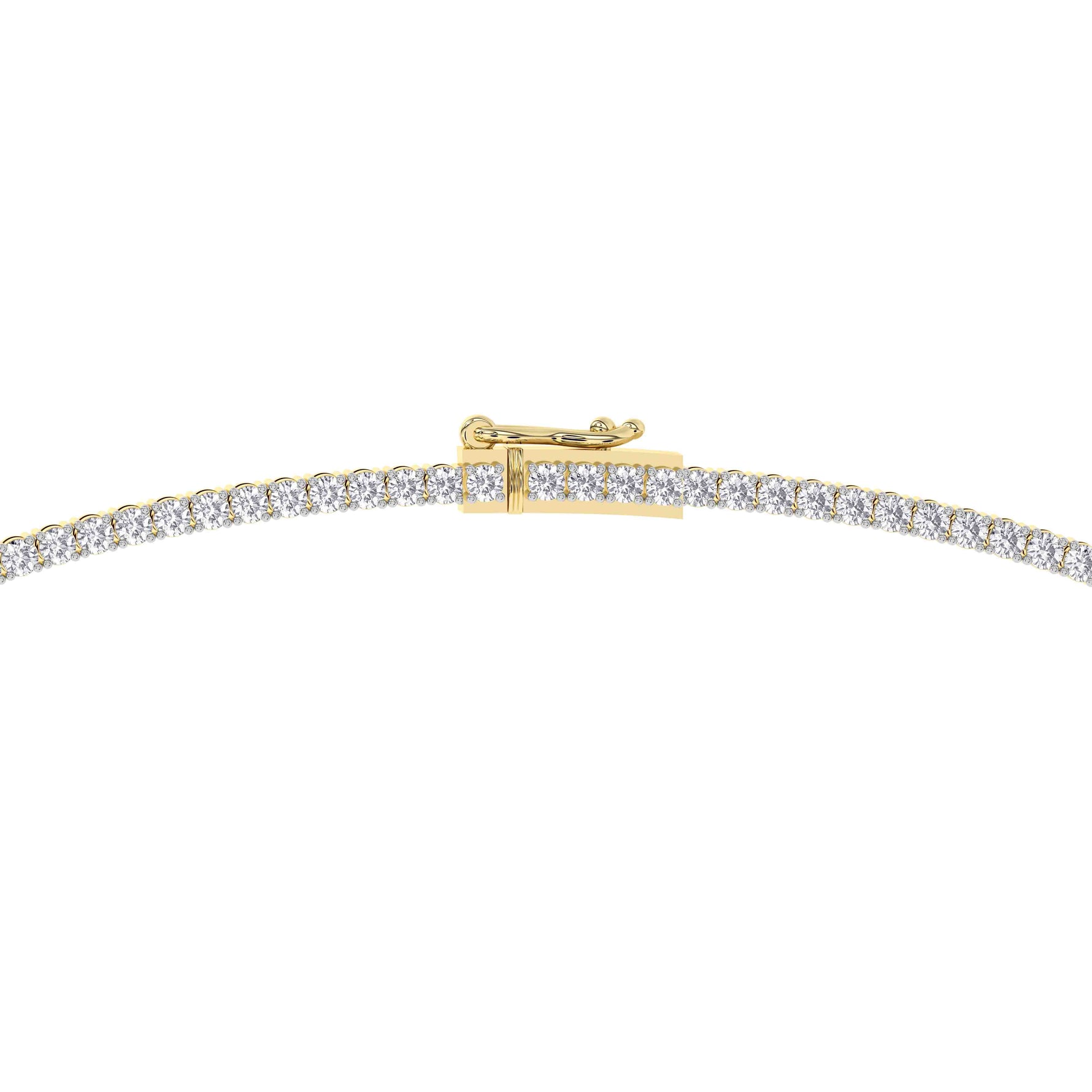 14K yellow Gold Tennis Necklace 5.00 CTW