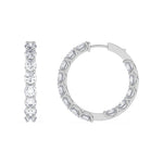 14K white Gold Hoops Earring 10.00 CTW