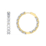 14K yellow Gold Hoops Earring 10.00 CTW