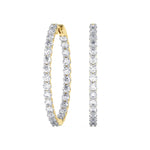 14K yellow Gold Hoops Earring 2.00 CTW