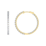 14K yellow Gold Hoops Earring 2.00 CTW