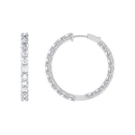 14K white Gold Hoops Earring 5.00 CTW