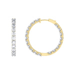 14K yellow Gold Hoops Earring 5.00 CTW